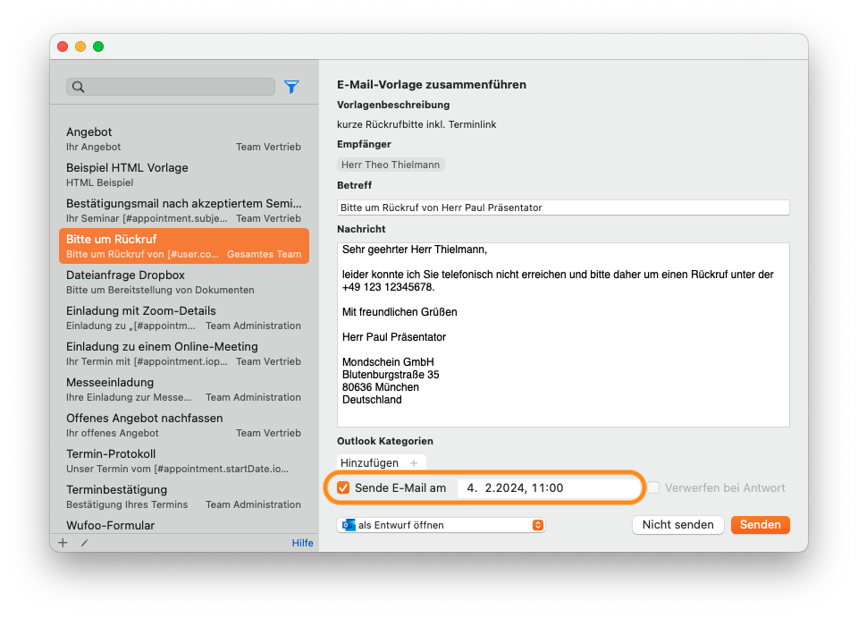 DE 3 Wie nutze ich Senden planen aus Daylite heraus in Outlook .png