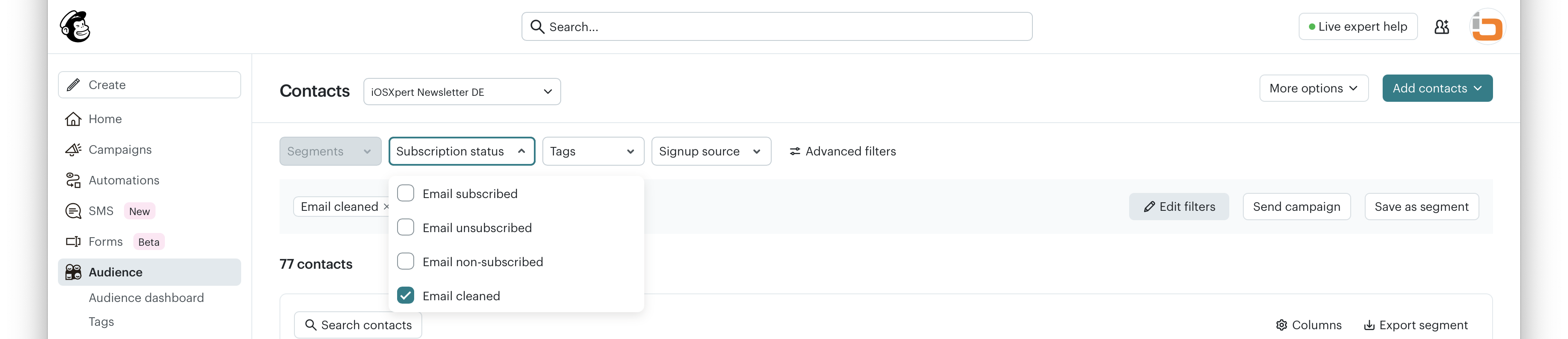 Mailchimp cleaned contacts.png