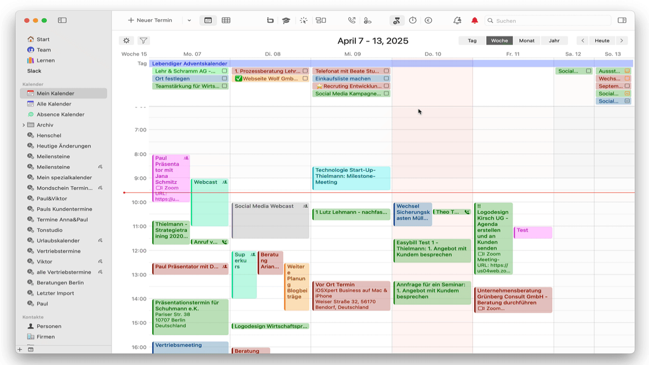 Right-click context menu for Daily Log