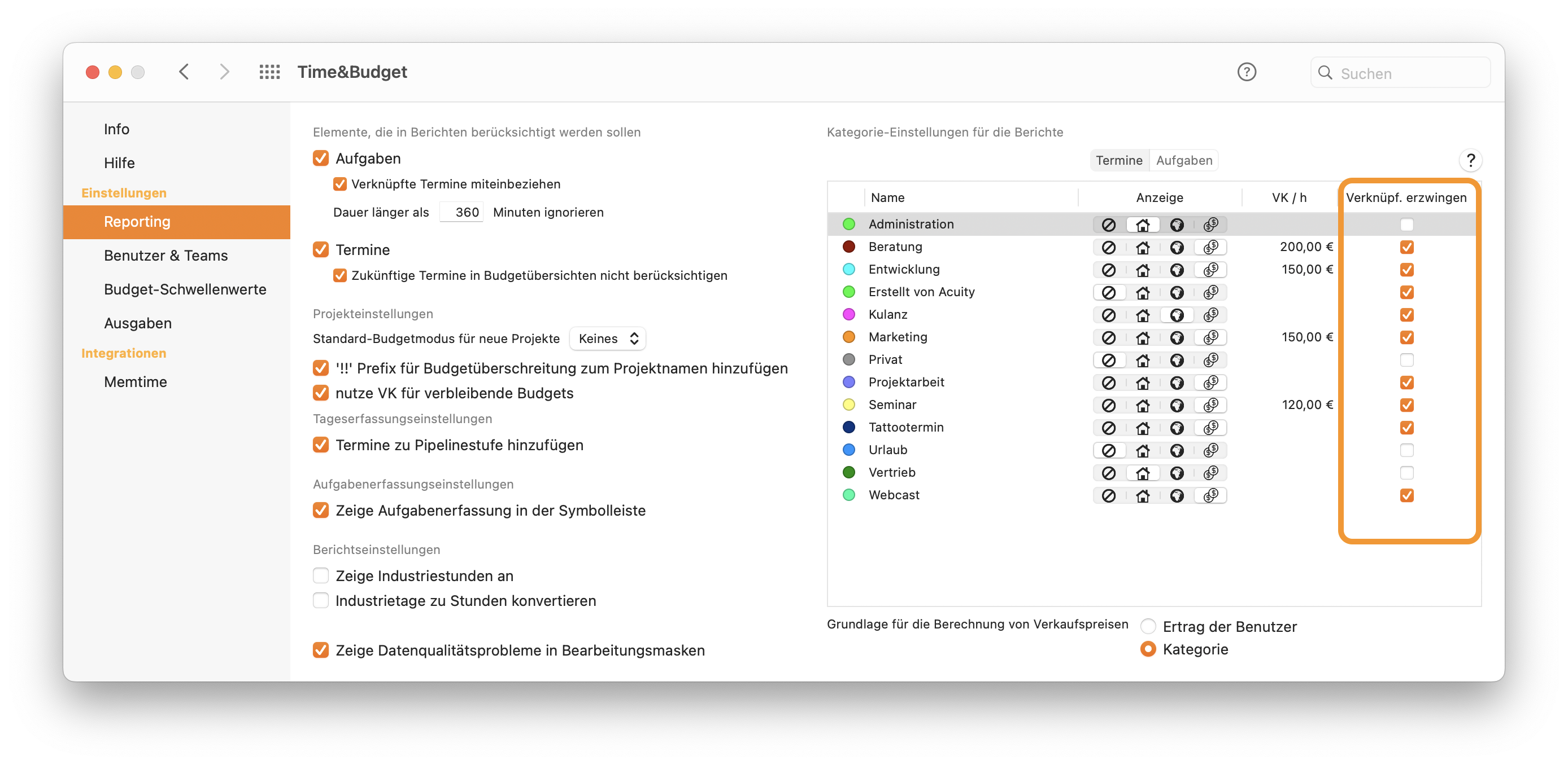 Enforce link setting