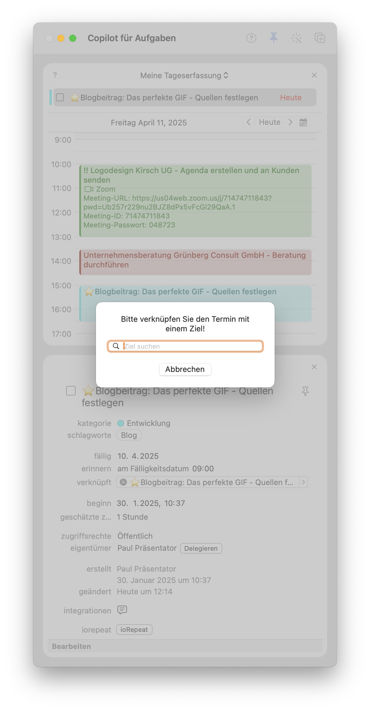 Warning: missing project/opportunity